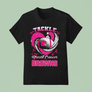 Cleveland Browns Breast Cancer Awareness Tackle Hear T Shirt