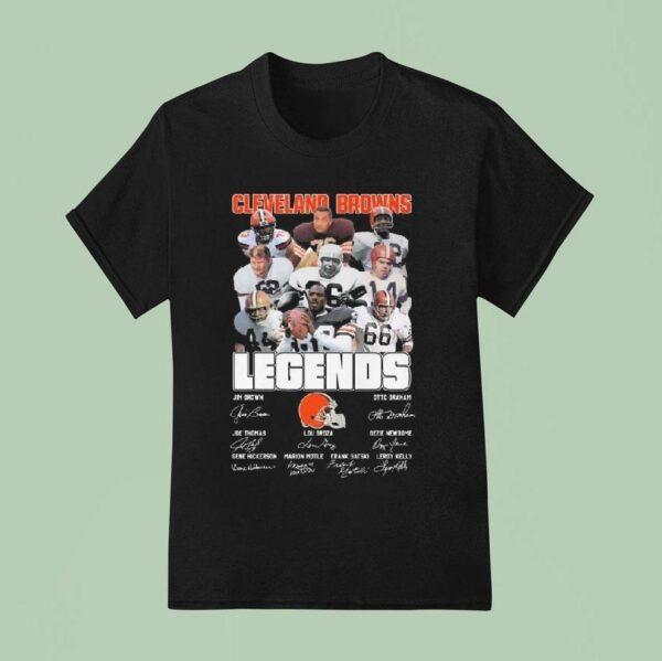 Cleveland Browns Legends Players Signatures T Shirt