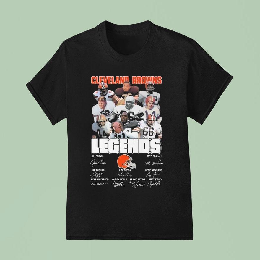 Cleveland Browns Legends Players Signatures T Shirt