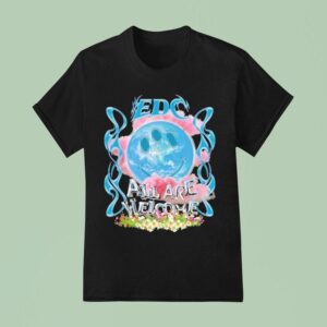 Edc All Are Welcome Smiley Earth T Shirt