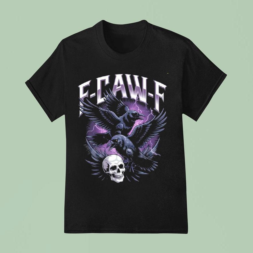 F Caw F Mortality Call Gothic Crow And Skull T Shirt