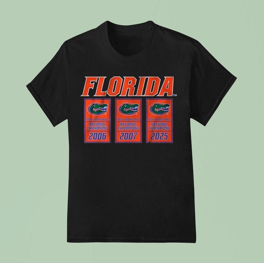 Florida Basketball Ncaa Men S Champions Banners T Shirt