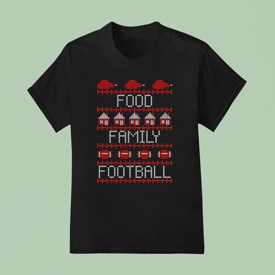 Food Family Football Cross Stitch Pixel T Shirt