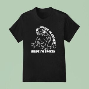 Frog Humor Outside I M Croakin Inside I M Broken T Shirt