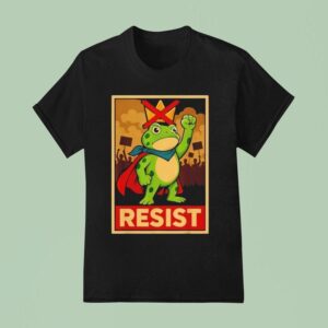 Funny Portland Frog Hop Protest Resist Frog No Kings Toad T Shirt