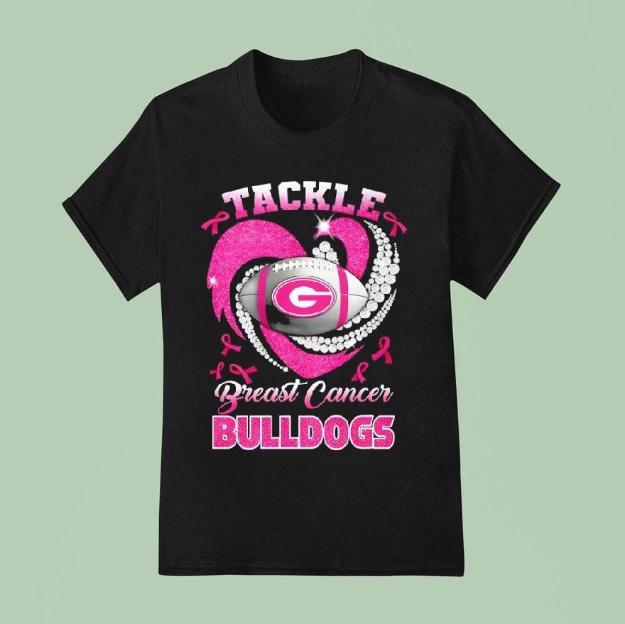 Georgia Bulldogs Tide Breast Cancer Awareness Tackle Hear T Shirt