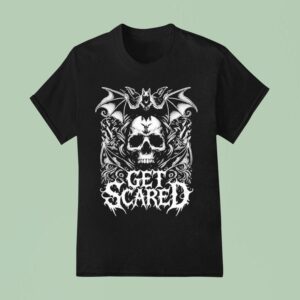 Get Scared Bat Skull T Shirt