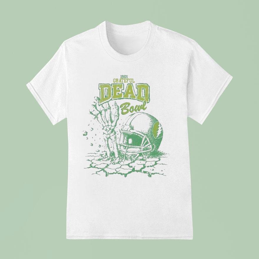 Grateful Dead Bowl  Helmet Skeleton Hand T Shirt