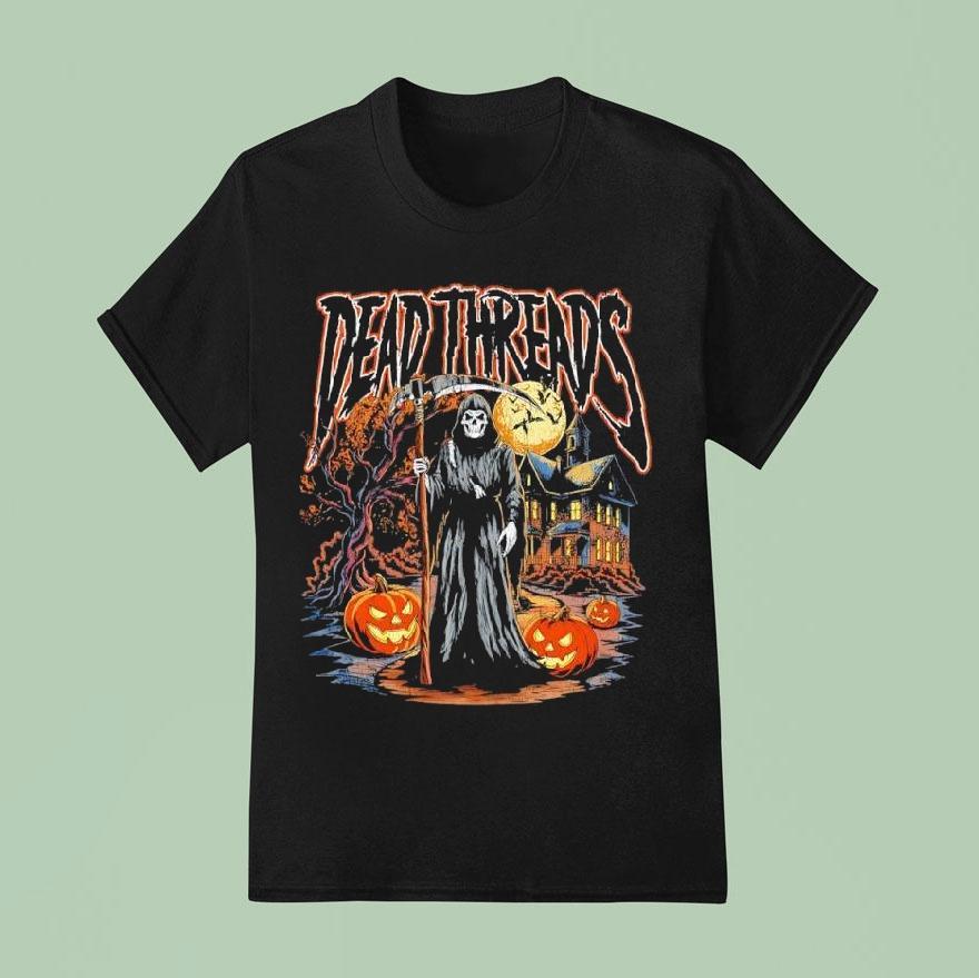 Grim Reaper Dead Threads Halloween Seasons And Holidays Logo T Shirt