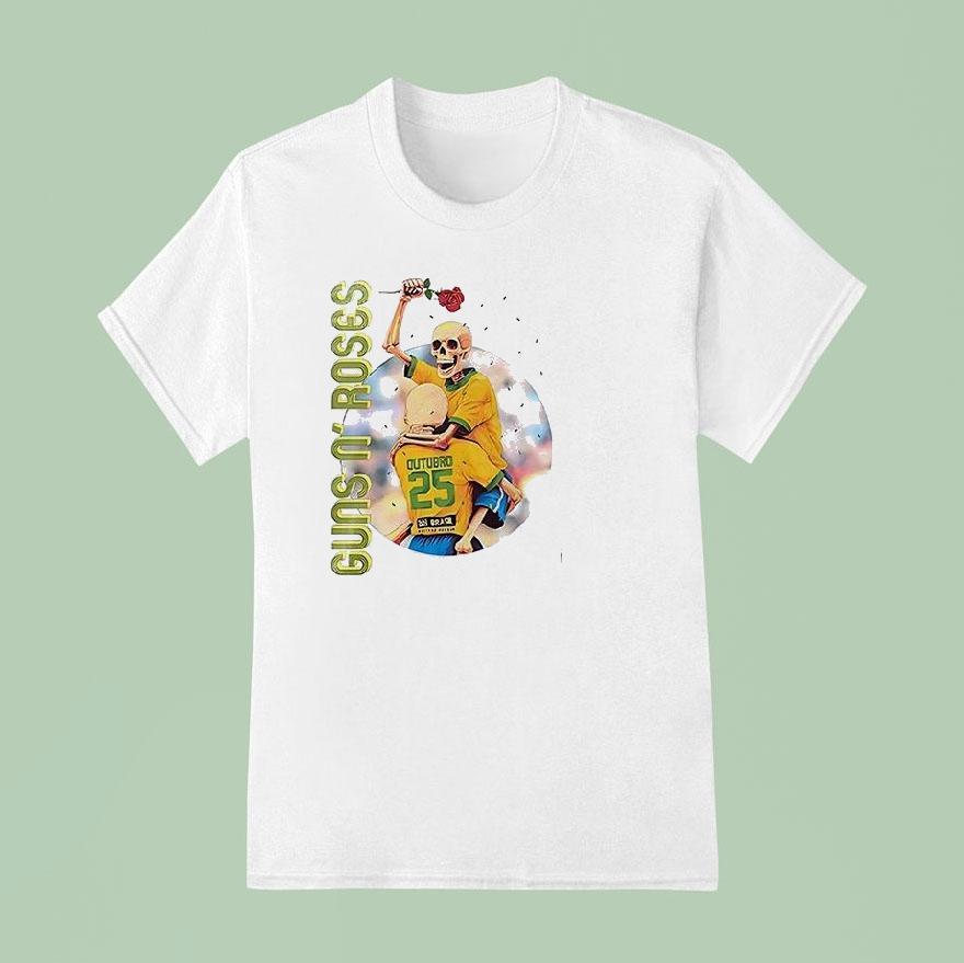 Guns N Roses Tour Skeleton Football T Shirt