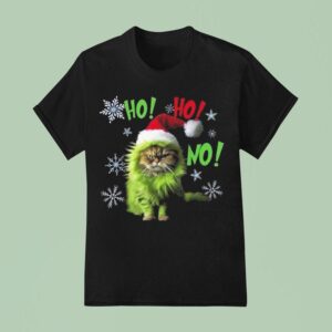 Ho Ho No Funny Bad Cat Christmas T Shirt