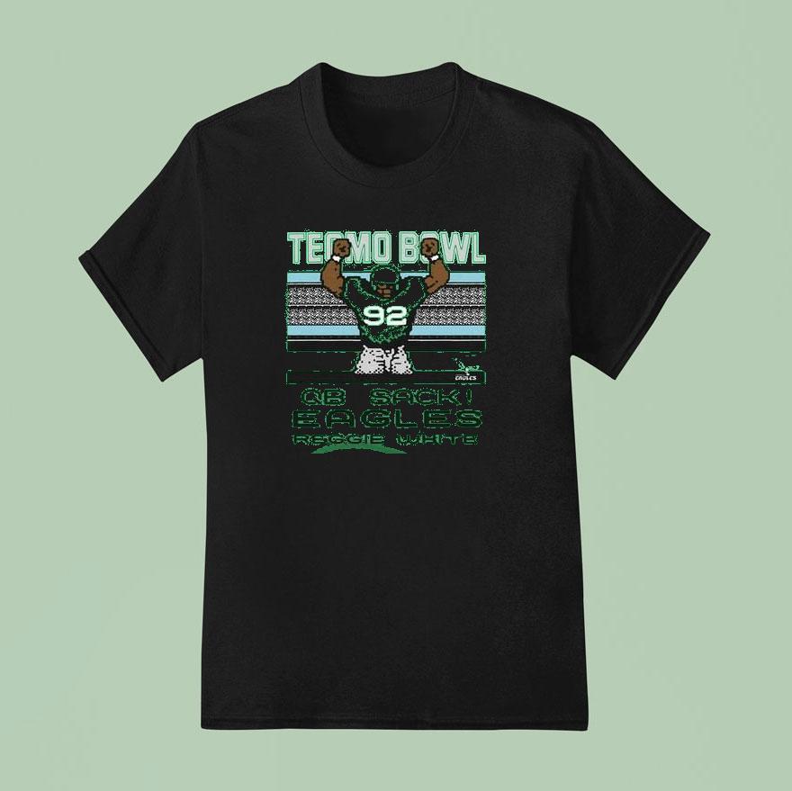 Homage Reggie White Kelly Green Philadelphia Eagles Tecmo Bowl Retired Player T Shirt