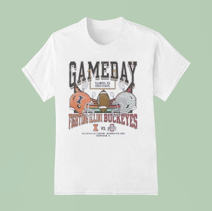Illinois Fighting Illini Ivory Vs Ohio State Buckeyes Gameday Football T Shirt