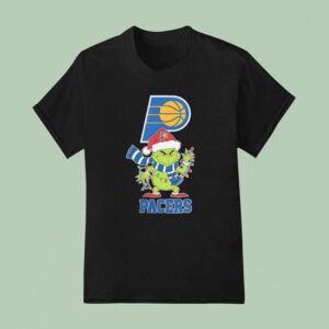 Indiana Pacers X Grinch Santa Lights Nba Christmas T Shirt