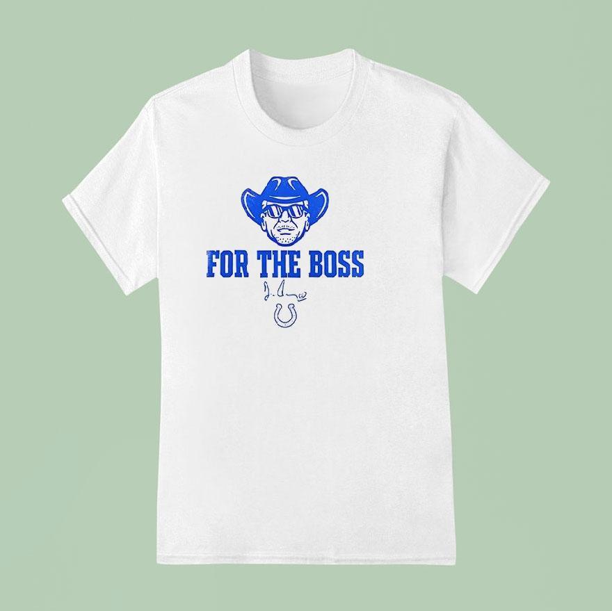 Indianapolis Colts Jim Irsay For The Boss Signature Logo T Shirt