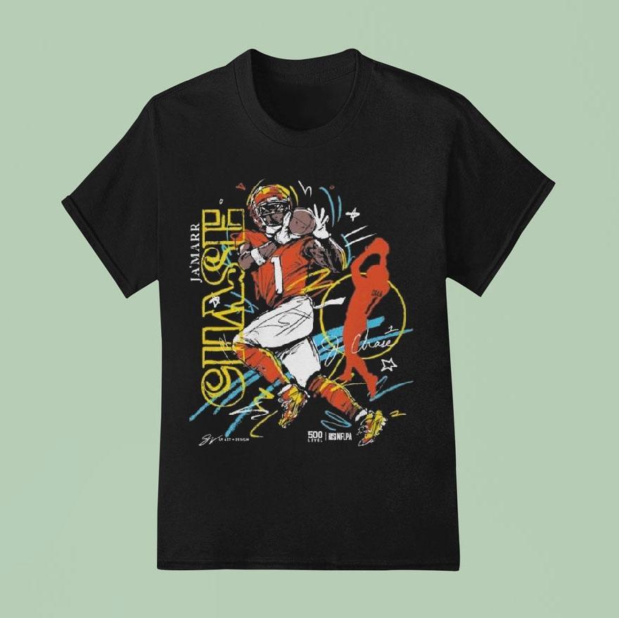 Ja Marr Chase Cincinnati Scribble Signature T Shirt