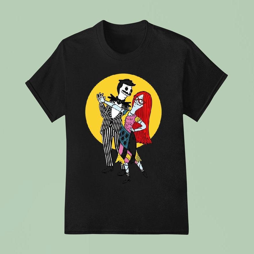 Jack Skellington And Sally Bob S Burgers Nightmare Halloween T Shirt