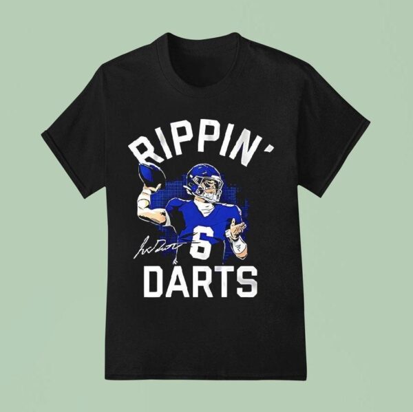 Jaxson Dart New York Giants Rippin Darts T Shirt