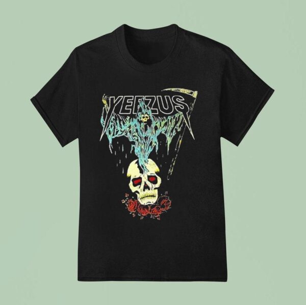 Kanye West Ye Yeezus Grim Reaper Skull And Roses T Shirt