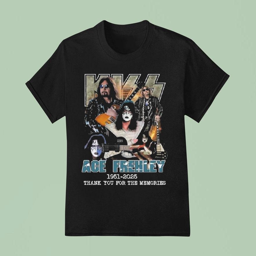 Kiss Band Ace Frehley    Thank You For The Memories T Shirt