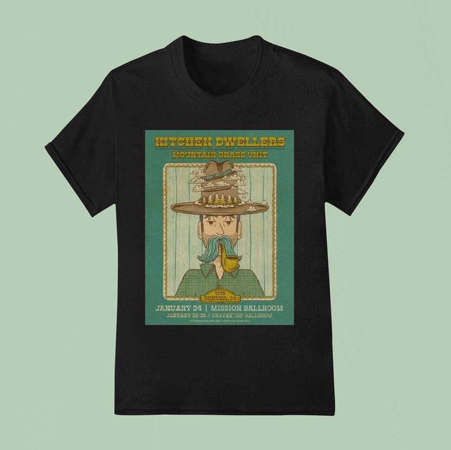 Kitchen Dwellers Denver Colorado January Mission Ballroom T Shirt