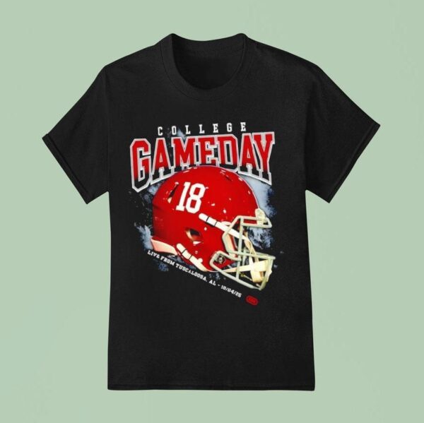 Live From Tuscaloosa Al Alabama Crimson Tide Helmet Number College Gameday T Shirt
