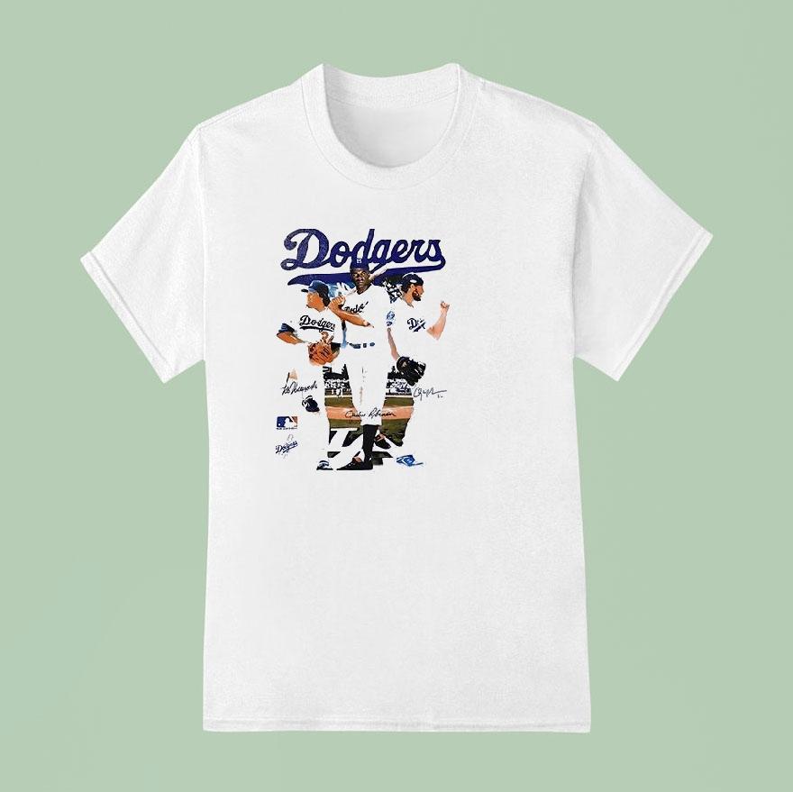 Los Angeles Dodgers Bleed Blue All Legends Vintage Rings Signatures T Shirt