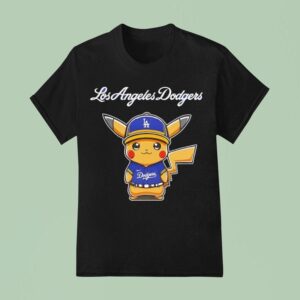 Los Angeles Dodgers X Pikachu Logo T Shirt