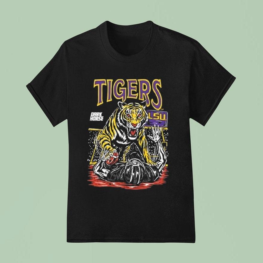 Lsu Tigers Dark Horse Death Valley Mascot  T Shirt