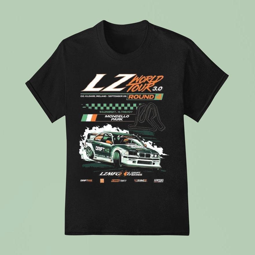 Lzmfg X Drift Games Lzwt World Tour Mondello Park Ireland Event  T Shirt