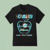 Miami Dolphins Teacher Teach Love Inspire Heartbeat Apple T Shirt