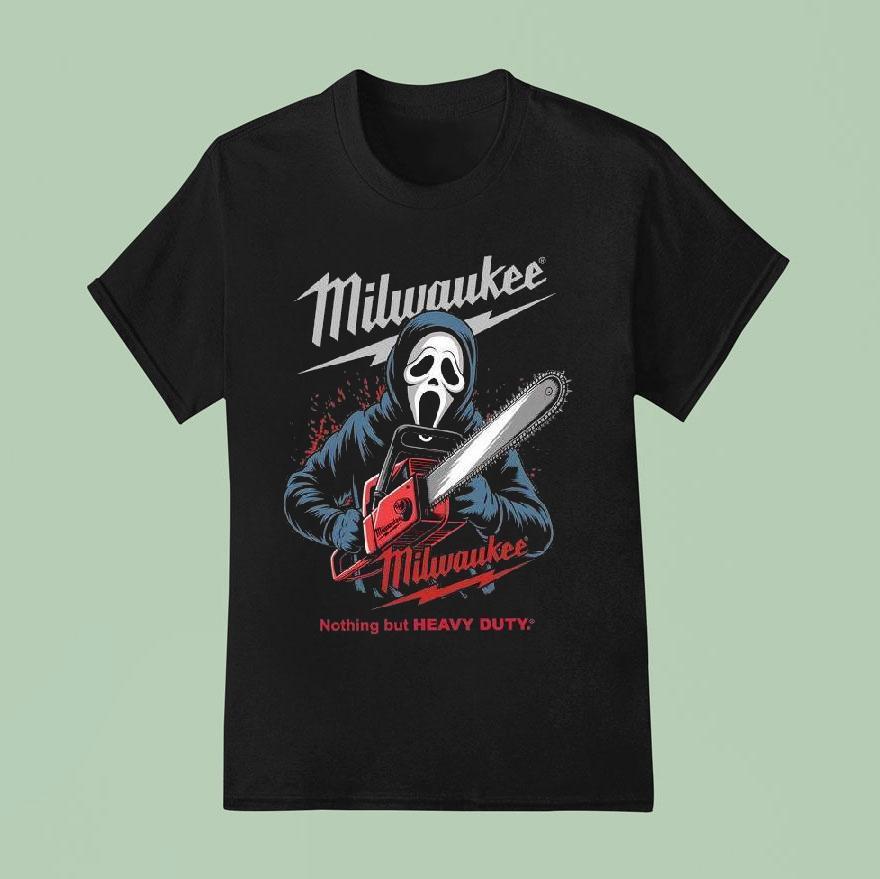 Milwaukee Tools Ghost Face With Chainsaw Halloween T Shirt
