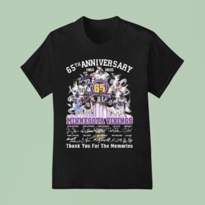 Minnesota Vikings Th Anniversary Skyline Signatures Thank You For The Memories T Shirt