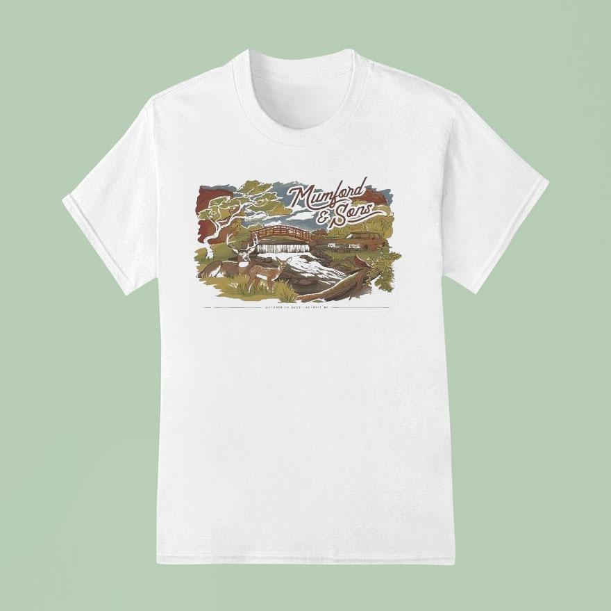 Mumford Sons Little Caesars Arena Detroit Mi October   Deers T Shirt