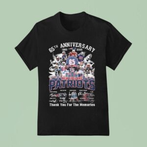 New England Patriots Th Anniversary Players Signatures Thank You For The Memories T Shirt