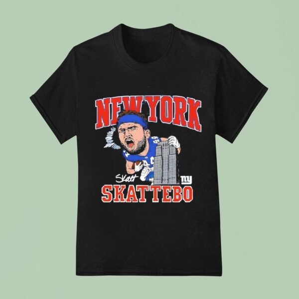 New York Giants Cam Skattebo Caricature Signature T Shirt