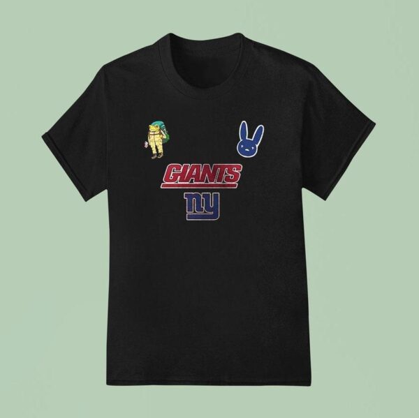 New York Giants X Bad Bunny Super Bowl Football Logo Signature T Shirt