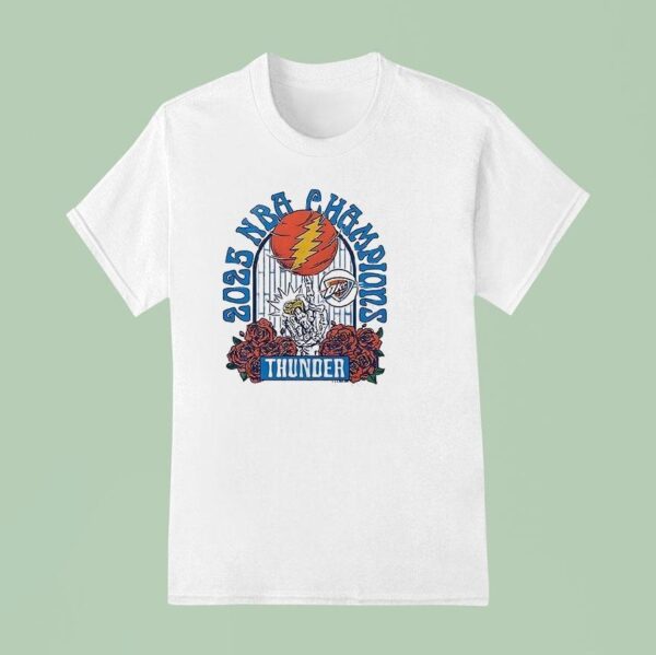 Oklahoma City Thunder Finals Champions X Grateful Dead Logo T Shirt