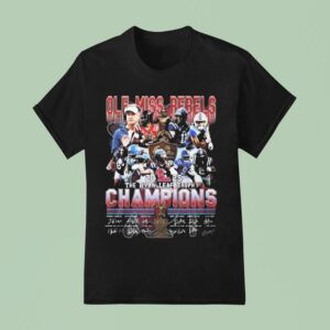 Ole Miss Rebels The Byan Leaf Trophy Champions Signatures T Shirt