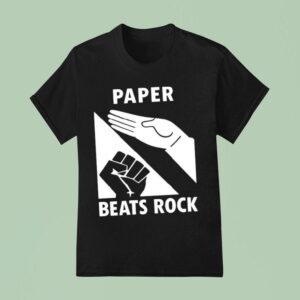 Paper Beats Rock Hand Back T Shirt