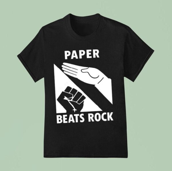 Paper Beats Rock Hand Back T Shirt