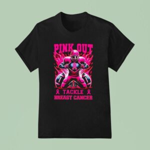 Pink Out Tackle Breast Cancer Awareness Football T Shirt