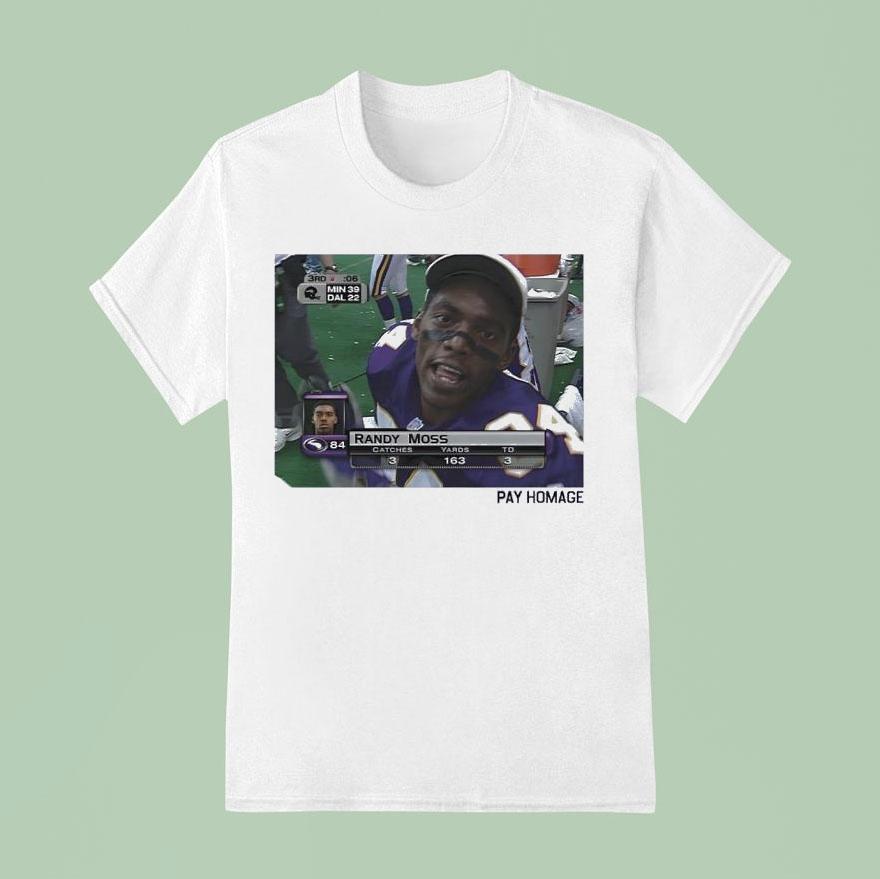 Randy Moss Minnesota Vikings Pay Homage Football Nfl T Shirt
