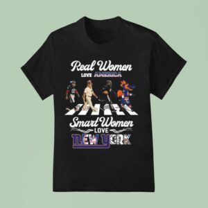 Real Women Love America Smart Women Love New York City Sports Giants Yankees Nets And Islanders Mascot Walking T Shirt