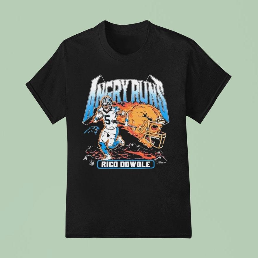 Rico Dowdle Angry Runs Carolina Panthers T Shirt