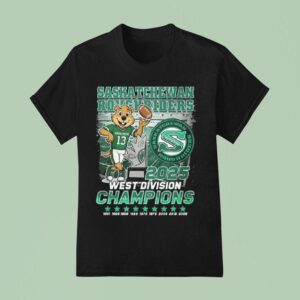 Saskatchewan Roughriders Mascot West Division Champions T Shirt