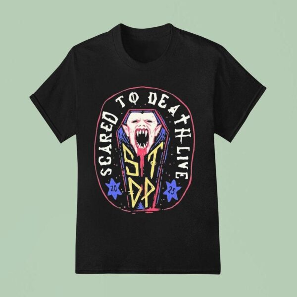Scared To Death Live Vampire Coffin T Shirt
