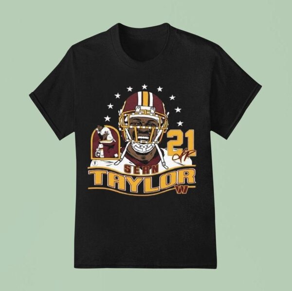 Sean Taylor Burgundy Washington Commanders Retired Player Classic Caricature T Shirt