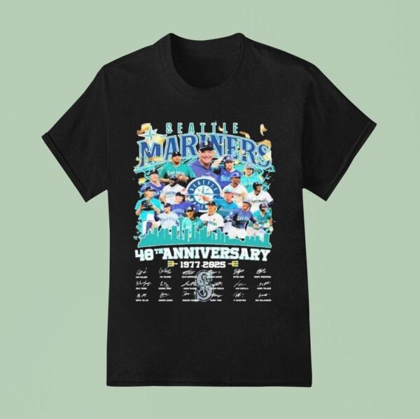 Seattle Mariners Th Anniversary Team Players Signatures T Shirt