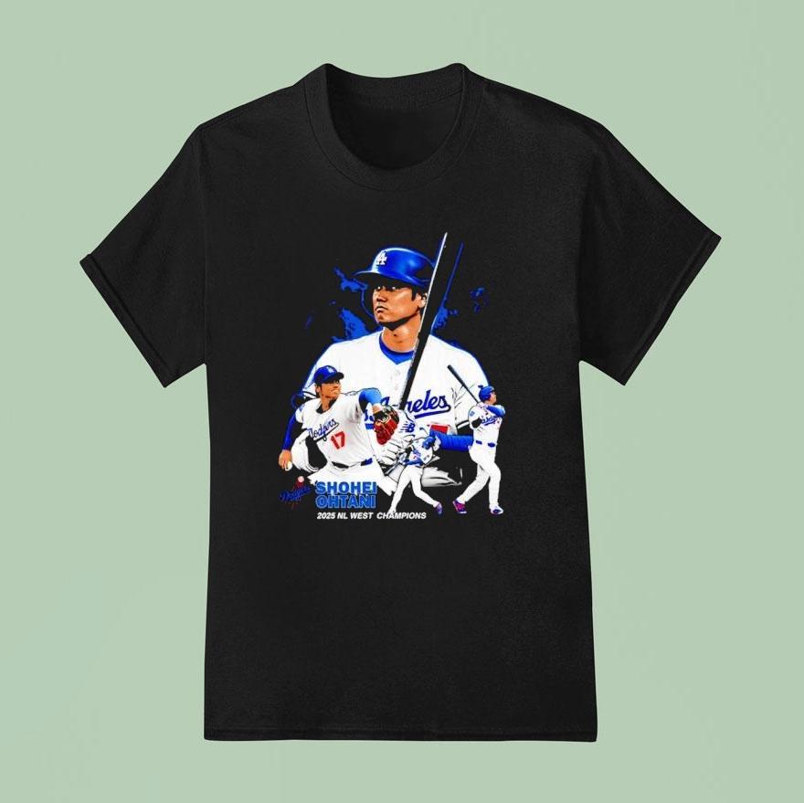 Shohei Ohtani Los Angeles Dodgers Nl West Champions Signatures T Shirt